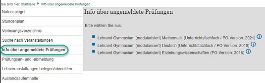 lsf_info ueber angemeldete Prüfungen